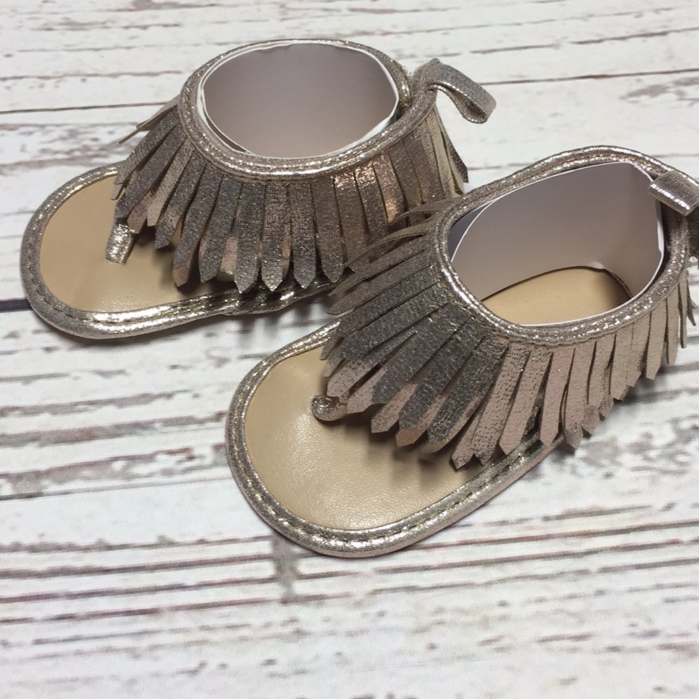 Baby Girl Fun Gold Fringe Sandal Bootie - Picture 7 of 7